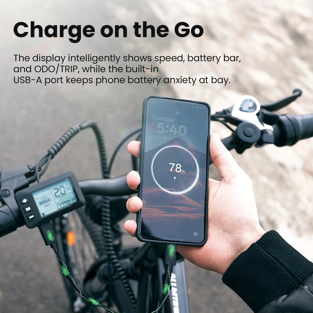 Finbike M50 Electric Hybrid Bike 43 miles Range