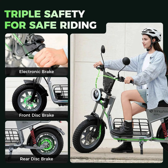 isinwheel H7PRO Electric Scooter with Seat & Basket