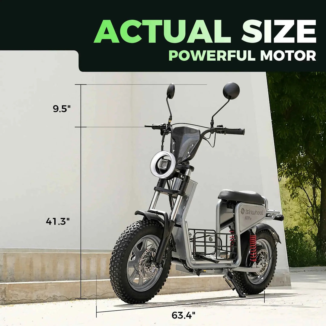 isinwheel H7PRO Electric Scooter with Seat & Basket