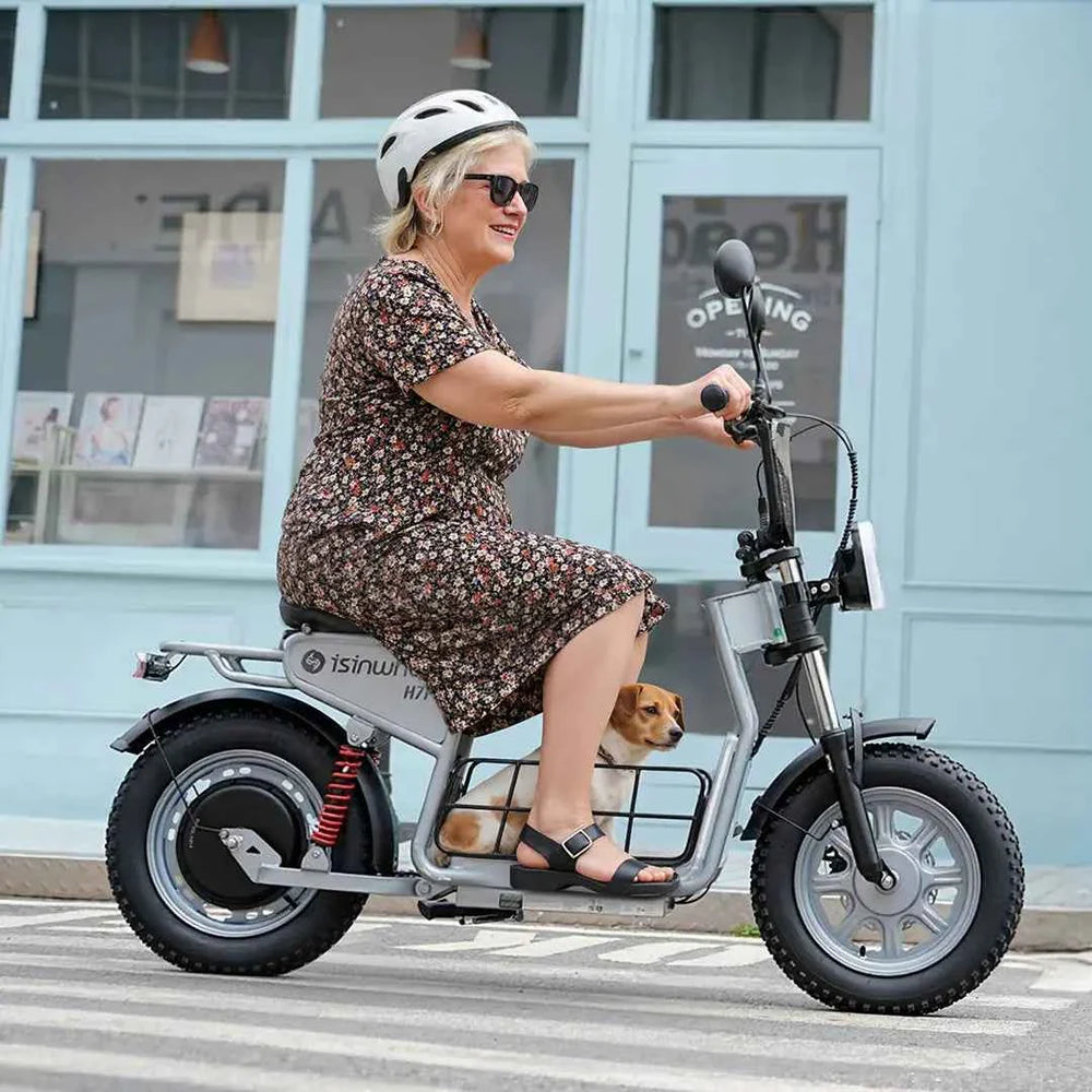 isinwheel H7PRO Electric Scooter with Seat & Basket