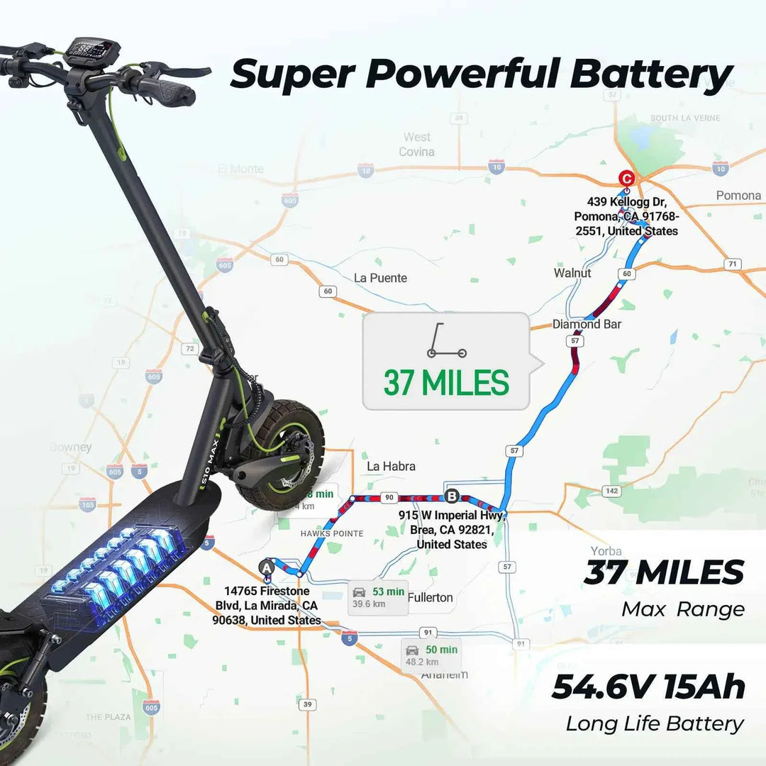 isinwheel S10MAX Electric Scooter 1000W Motor 48V 15Ah Battery